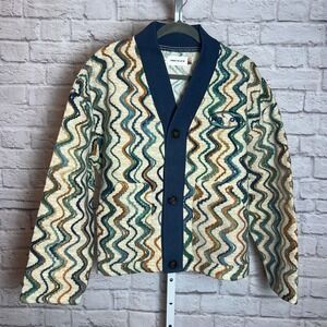 Honor The Gift Men's M Heather Muse Crop Cardigan Wavy Knit Streetcore Retro